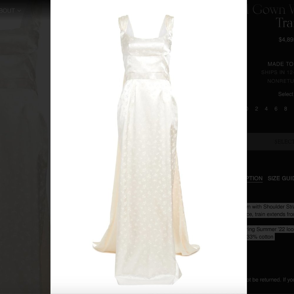 Markarian Ditsy Floral Gown With Shoulder Train- Wedding Dress, Unworn - Picture 2 of 16